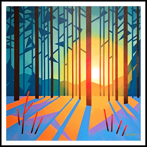 Peaceful Dusk abstract acrylic painting